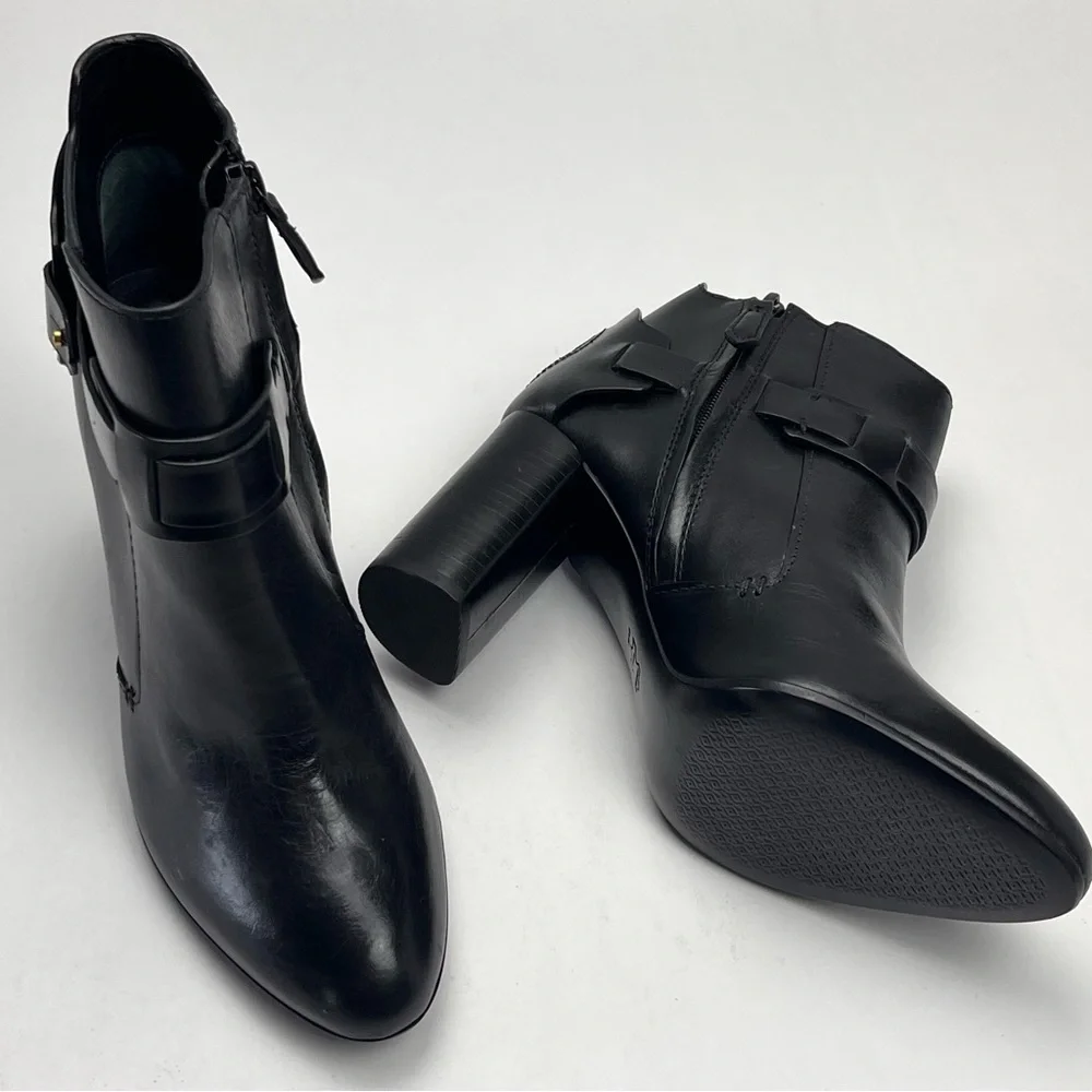 Tory Burch Colton 85MM‎ Bootie Womens SZ 8.5M 8.5 Medium Black Leather Heel NEW